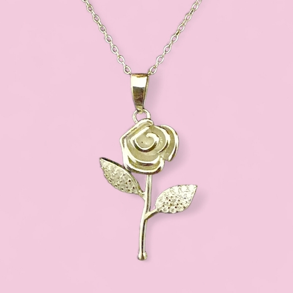925 Moissanite Rose Necklace